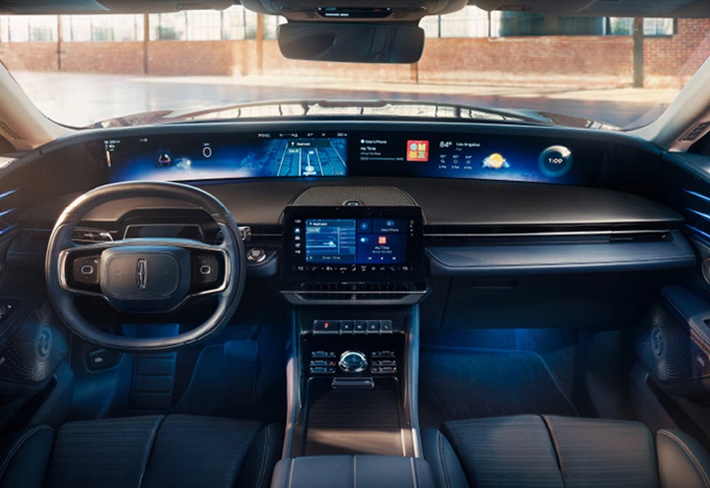 A large panoramic display is shown on the dashboard of a 2024 Lincoln Nautilus® SUV | Mark McLarty Lincoln in North Little Rock AR