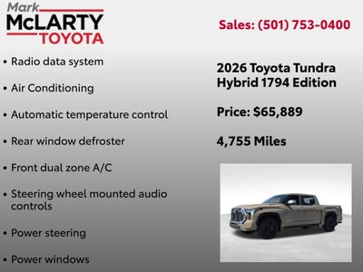2026 Toyota TUNDRA HV 4X4 1794 Edition