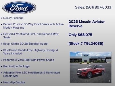 2026 Lincoln Aviator Reserve Premium