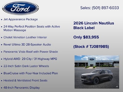 2026 Lincoln Nautilus Black Label