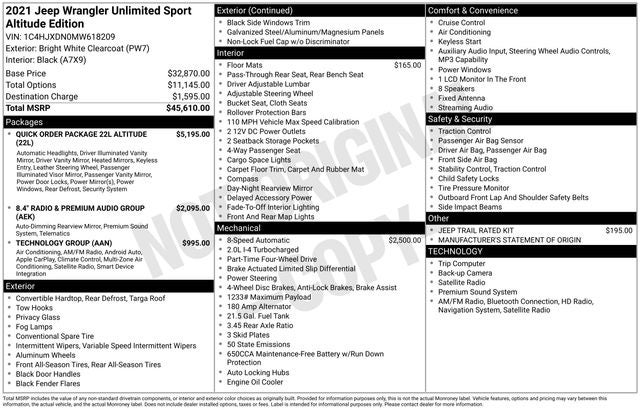 2021 Jeep Wrangler Unlimited Sport Altitude