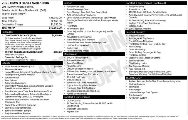 2025 BMW 3 Series 330i
