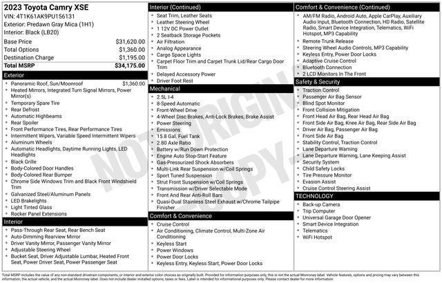 2023 Toyota Camry XSE
