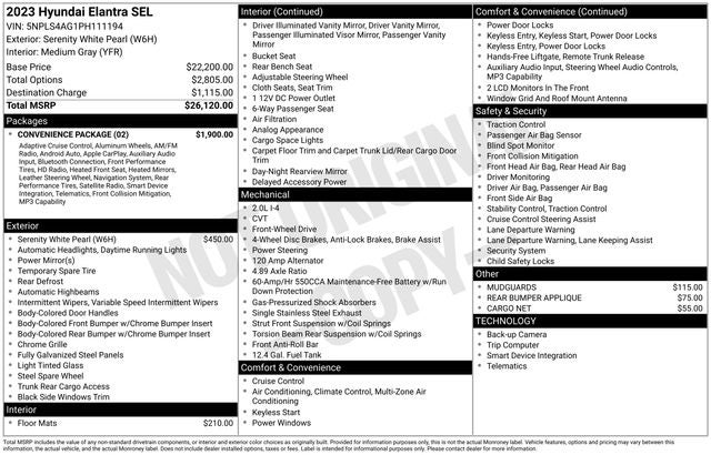 2023 Hyundai Elantra SEL