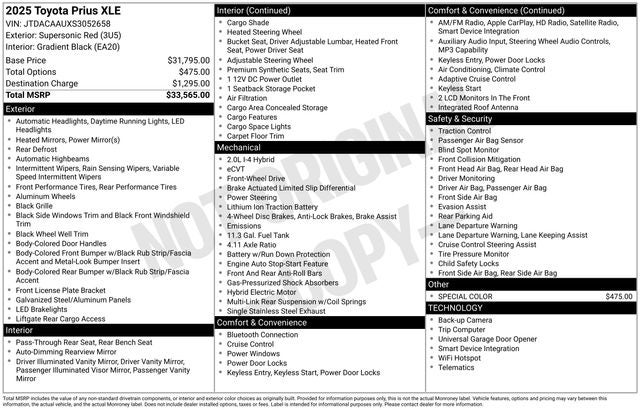 2025 Toyota Prius XLE