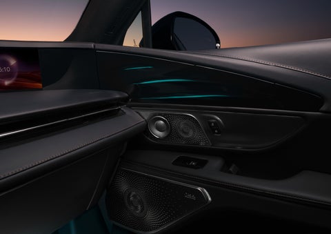 Selectable ambient lighting glows in the passenger door panel. | Mark McLarty Lincoln in North Little Rock AR