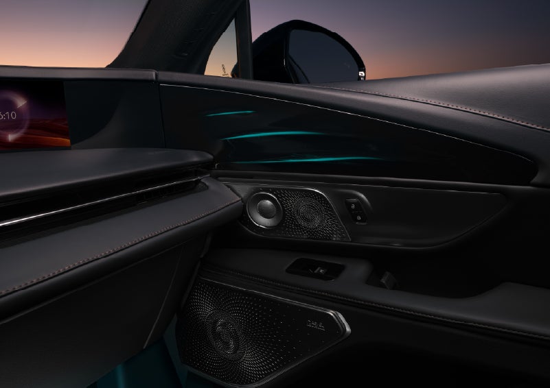 Selectable ambient lighting glows in the passenger door panel. | Mark McLarty Lincoln in North Little Rock AR