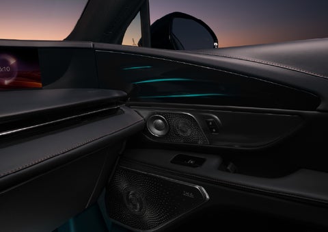 Selectable ambient lighting glows in the passenger door panel. | Mark McLarty Lincoln in North Little Rock AR