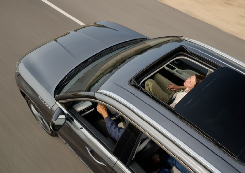 The available panoramic Vista Roof® of a 2027 Lincoln Aviator® SUV is open. | McLarty Lincoln in North Little Rock AR